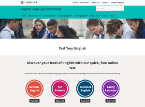 Visita del sitio web de English Language Assessment - Test Your English.